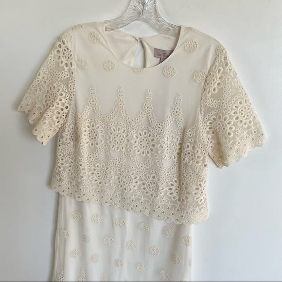 NWT Long Tall Sally Cream Lace Overlay Dress - Picture 8 of 10